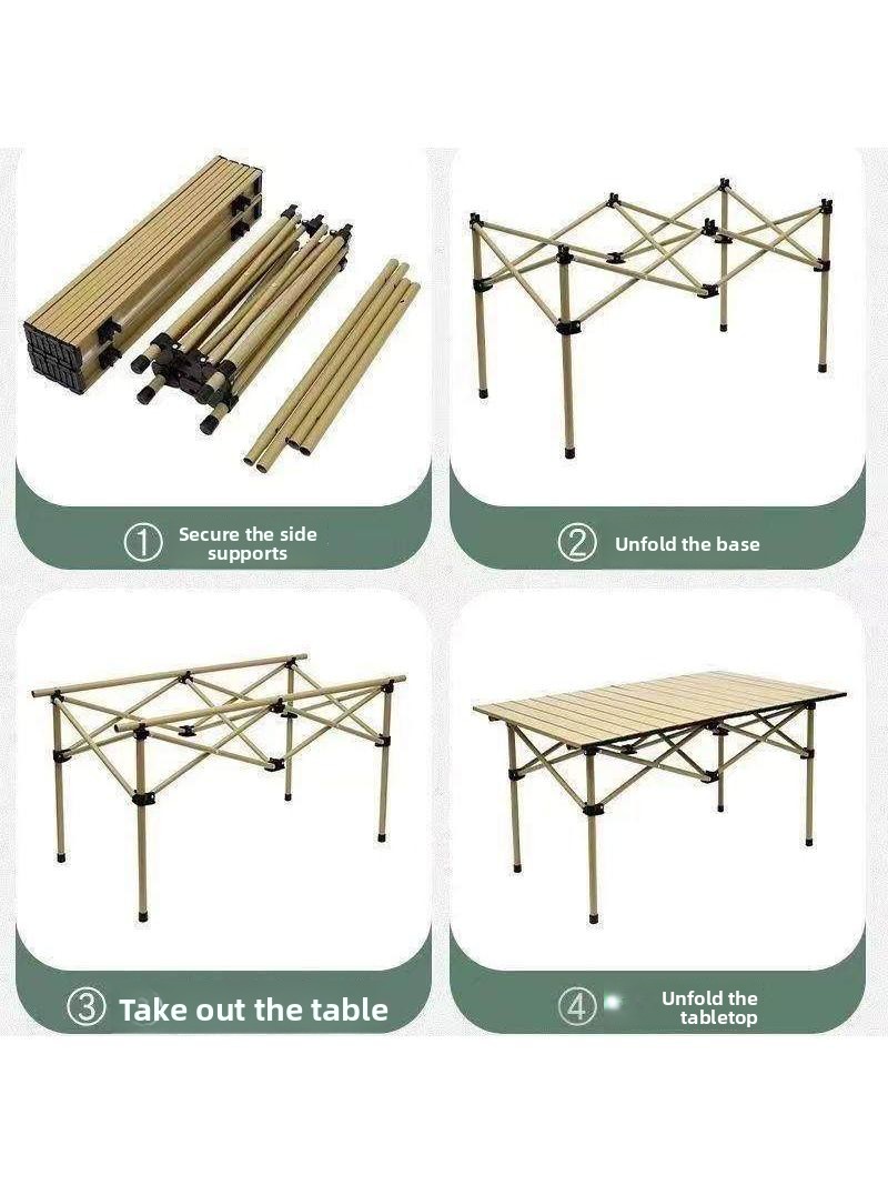 Outdoor Camping Dining Set - ชุดโต๊ะพับพกพาสำหรับใช้งานกลางแจ้ง โต๊ะอาหาร โต๊ะปิกนิกแบบยืดได้ น้ำหนักเบา สำหรับแคมป์ปิ้ง รถยนต์