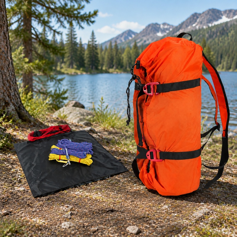 Outdoor Camping Rugs - กระเป๋าเก็บอุปกรณ์แบบทนทาน พร้อมฐานเสริมความแข็งแรง สำหรับอุปกรณ์ปีนเขาและตั้งแคมป์กลางแจ้ง