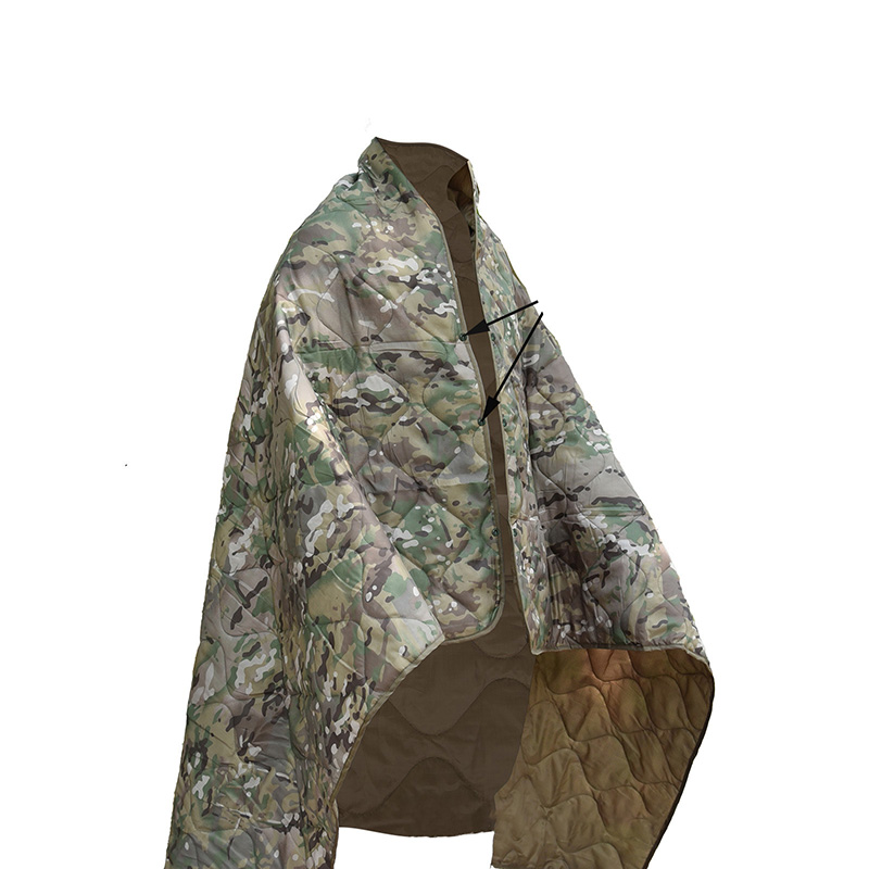 Camping Rain Poncho - ผ้าห่มปอนโชเต็นท์ตั้งแคมป์ให้ความอบอุ่นในฤดูร้อนเสื้อคลุมกันน้ำผ้าห่มถุงนอนน้ำหนักเบากระดุมสำหรับผู้ใหญ่
