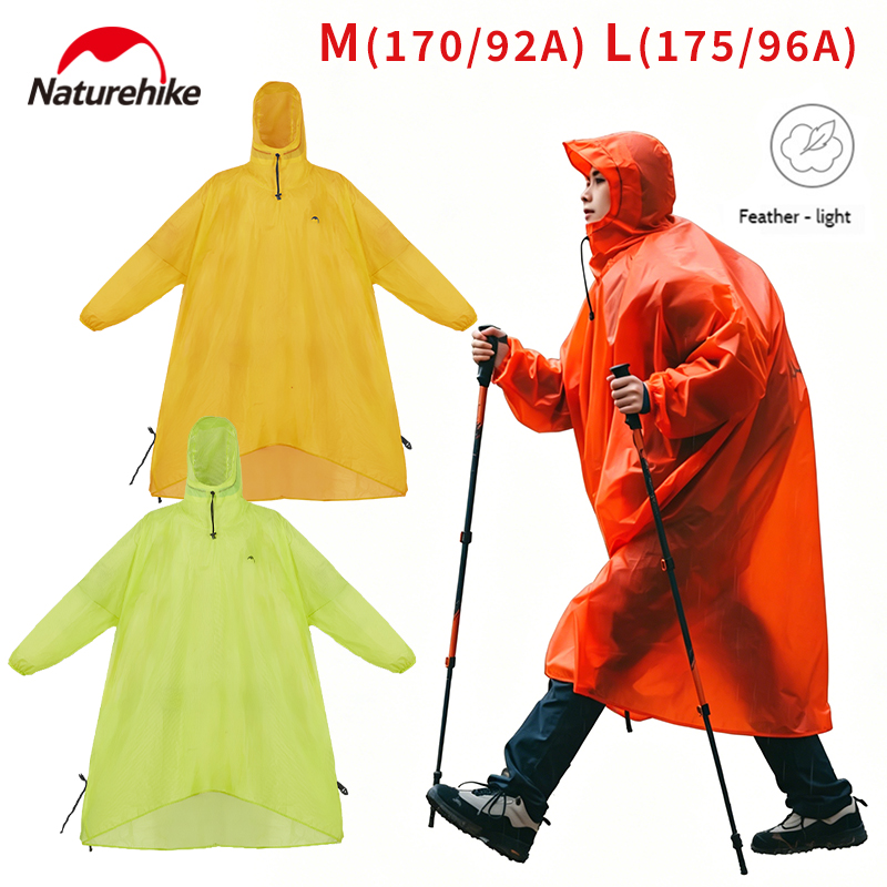 Camping Rain Poncho - เสื้อกันฝน Naturehike น้ำหนักเบา ทำจากผ้าไนลอน กันน้ำ กันลม