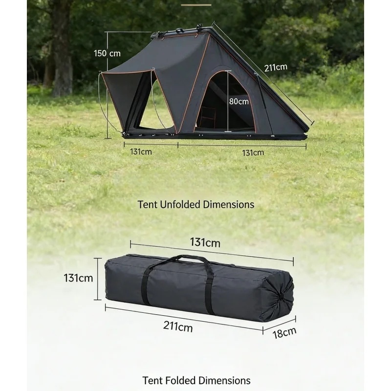 Outdoor Camping Van Tent - เต็นท์หลังคาแข็งอะลูมิเนียมขายดี สำหรับรถ SUV รถกระบะ รถตู้ แคมป์ปิ้งกลางแจ้ง