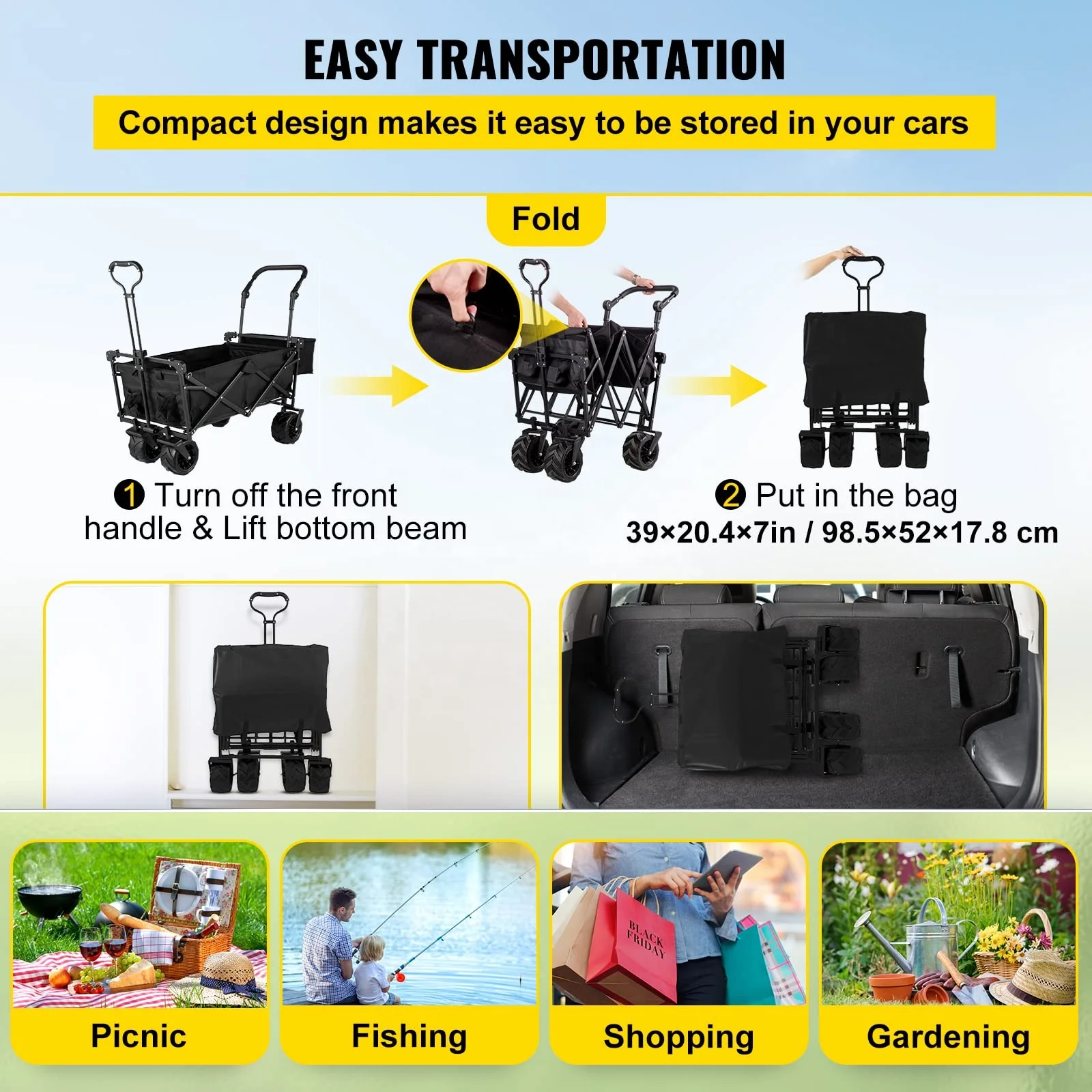 รถเข็นอเนกประสงค์แบบพับได้สำหร - Outdoor Camping Trolley บทวิจารณ์และราคา