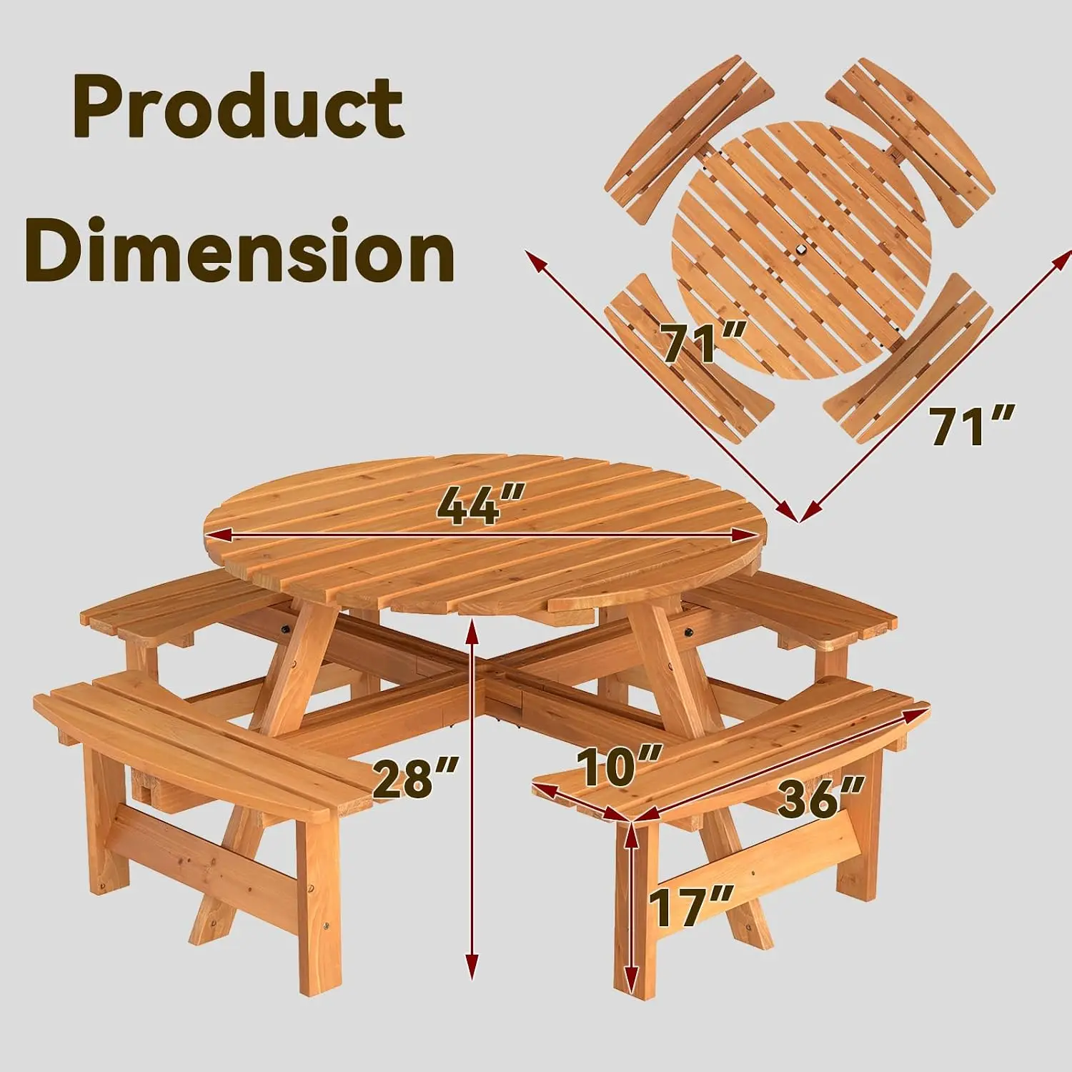 ชุดโต๊ะปิกนิกไม้สำหรับ 8 คน พร - Outdoor Camping Usa บทวิจารณ์และราคา