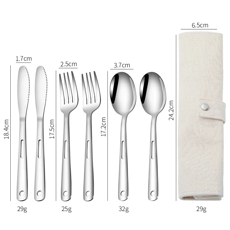 ช้อนส้อมชุดมีดสแตนเลสบนโต๊ะอาห - Outdoor Camping Dining Set บทวิจารณ์และราคา