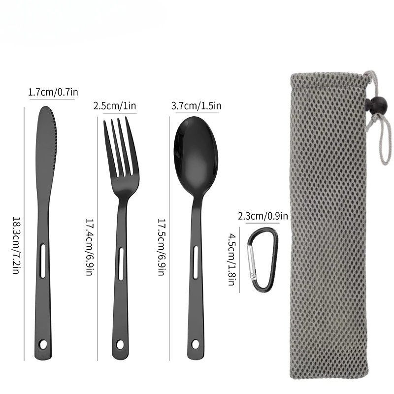 ช้อนส้อมชุดมีดสแตนเลสบนโต๊ะอาห - Outdoor Camping Dining Set บทวิจารณ์และราคา