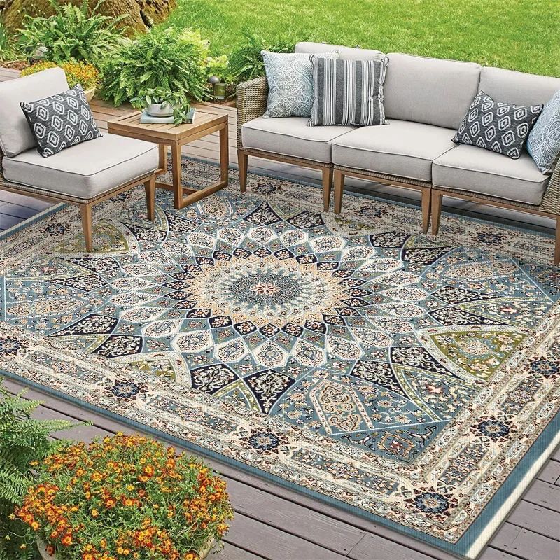 พรมกลางแจ้งสไตล์โบฮีเมียน VIKA - Outdoor Camping Rugs บทวิจารณ์และราคา