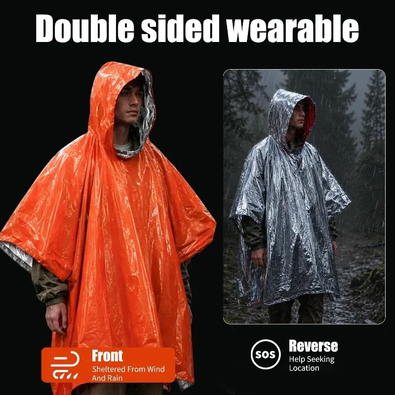 เสื้อกันฝนฉุกเฉินแบบมีฮู้ด กัน - Camping Rain Poncho บทวิจารณ์และราคา