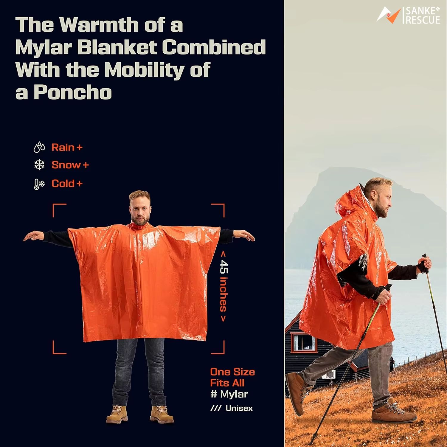เสื้อกันฝนฉุกเฉิน ผ้าห่มกันควา - Camping Rain Poncho บทวิจารณ์และราคา