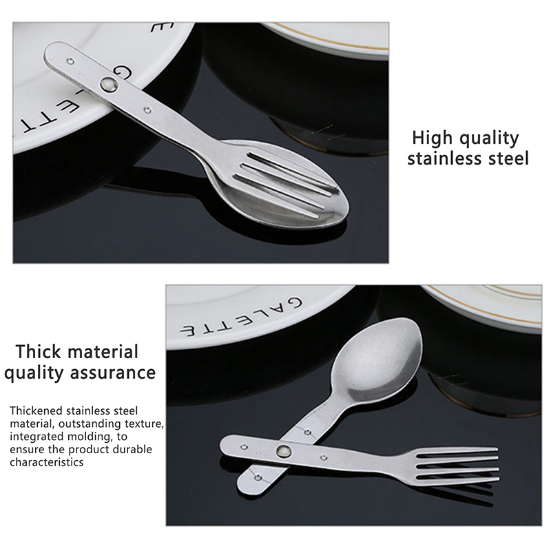 2-in-1 ช้อนส้อมขนมหวานชุดช้อนส - Outdoor Camping Dining Set บทวิจารณ์และราคา